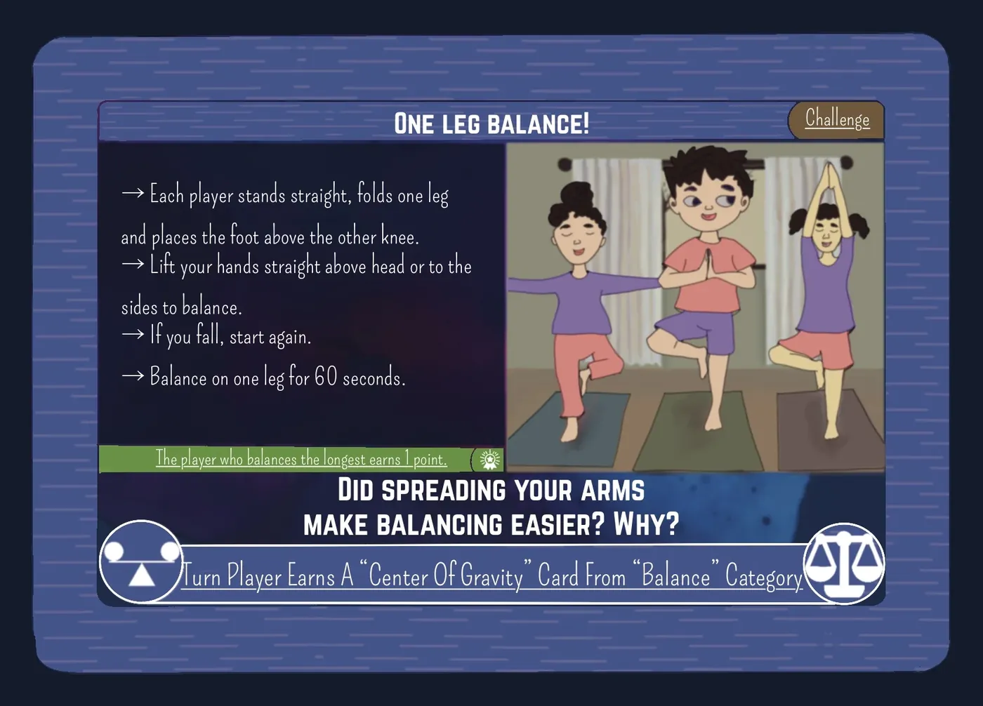 One Leg Balance — Challenge Card