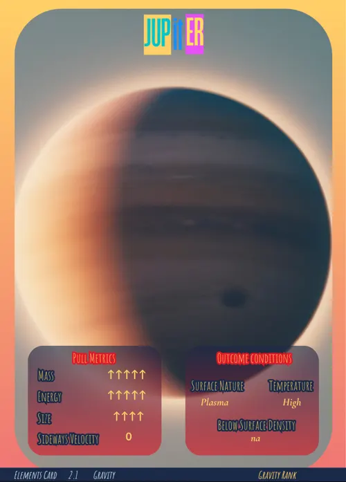 The Sun card from Who Pulls Whom, a DeepKids gravity card game in development