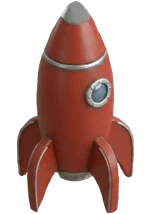 The red rocket playing piece from the EscapeGravity board game